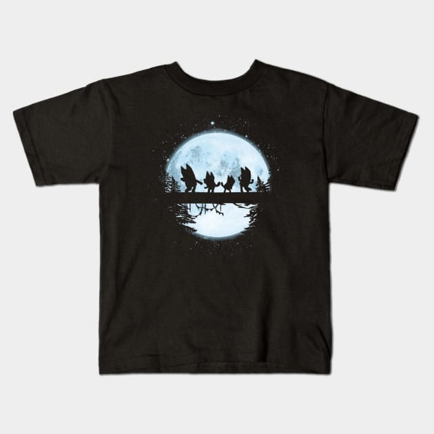 Midnight Dancing Blu Kids T-Shirt by Iluminater